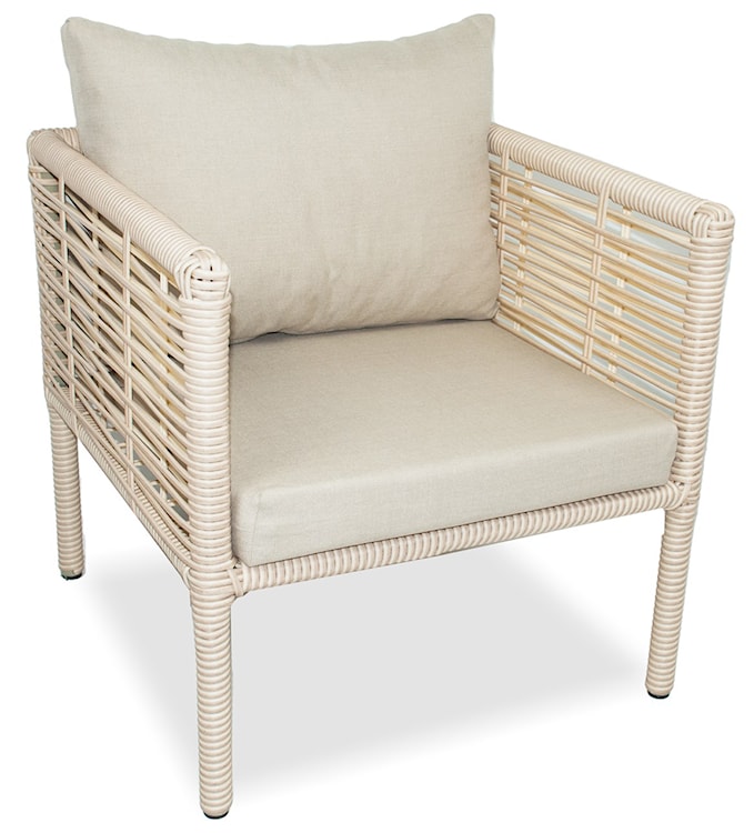 Zestaw mebli ogrodowych Callare z sofą, dwoma fotelami i stolikiem 160 cm aluminium kremowy  - zdjęcie 4