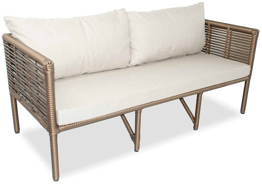 Zestaw mebli ogrodowych Callare z sofą, dwoma fotelami i stolikiem 160 cm aluminium brązowy  - zdjęcie 2