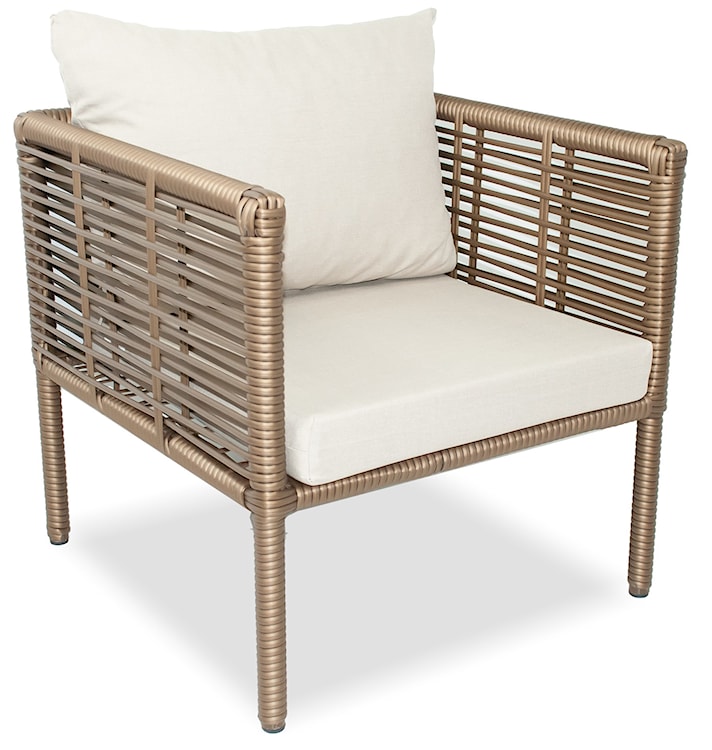 Zestaw mebli ogrodowych Callare z sofą, dwoma fotelami i stolikiem 160 cm aluminium brązowy  - zdjęcie 3