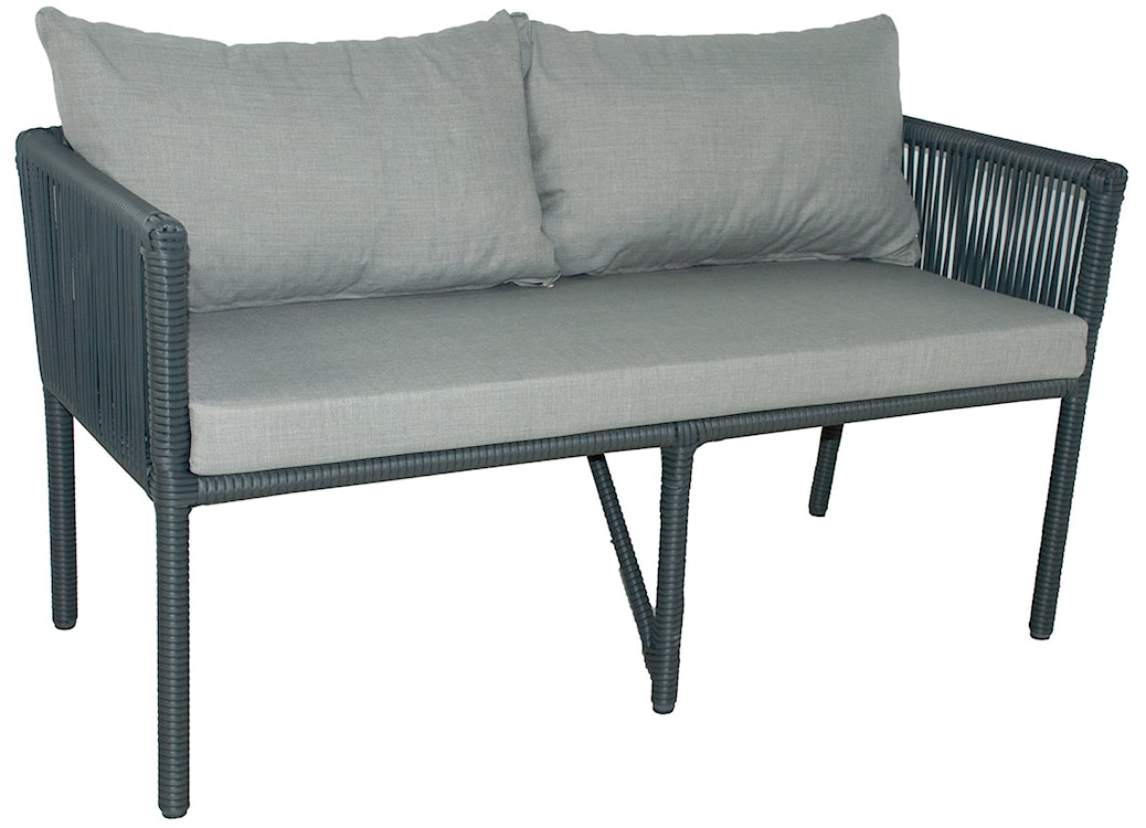 Zestaw mebli ogrodowych Ronness z dwoma fotelami, sofą i stołem aluminium ciemnoniebieski  - zdjęcie 3