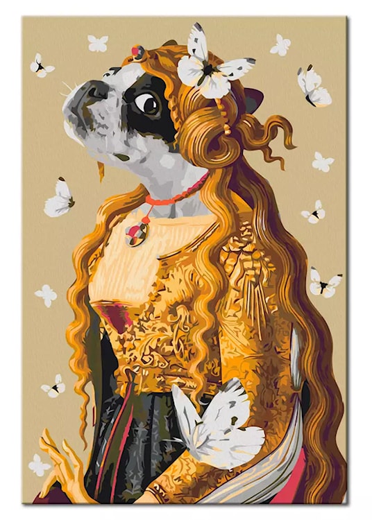 Obraz do malowania po numerach Pani mops 60x40 cm  - zdjęcie 3