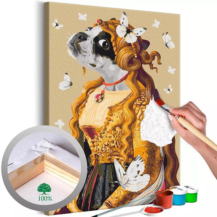 Obraz do malowania po numerach Pani mops 60x40 cm  - zdjęcie 4