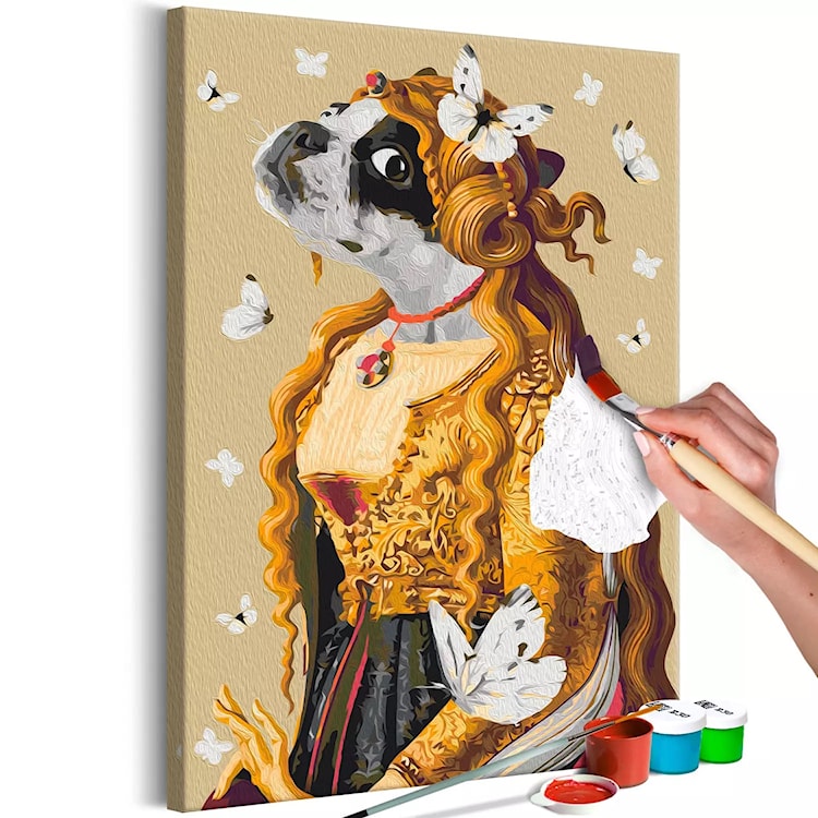 Obraz do malowania po numerach Pani mops 60x40 cm  - zdjęcie 5