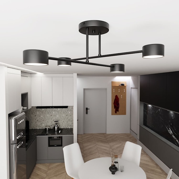 Lampa sufitowa Hallo czarna x4  - zdjęcie 2