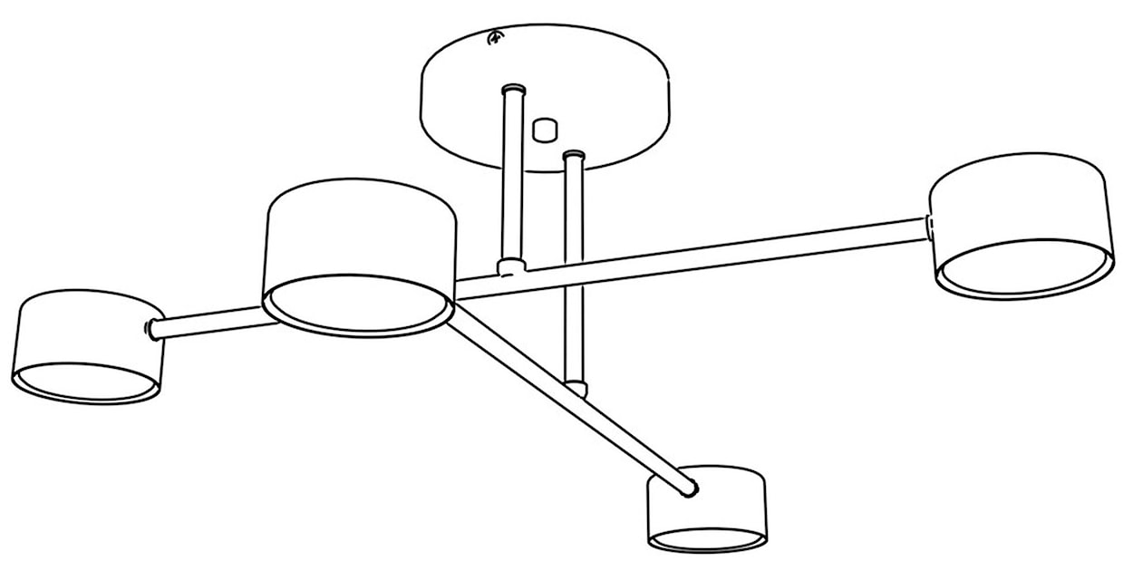 Lampa sufitowa Hallo czarna x4  - zdjęcie 6