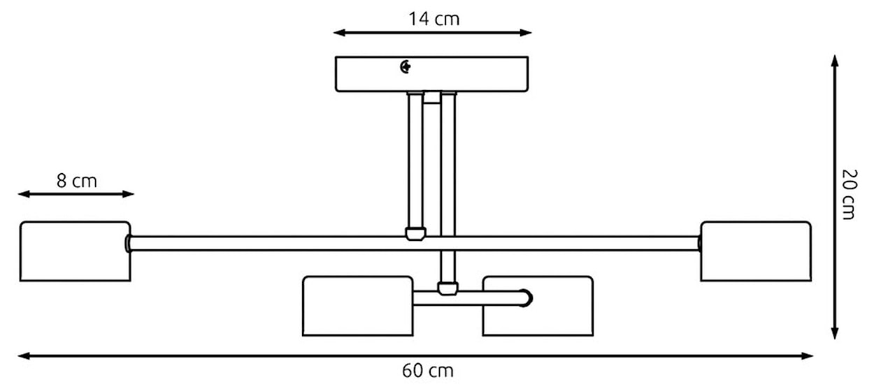 Lampa sufitowa Hallo czarna x4  - zdjęcie 9