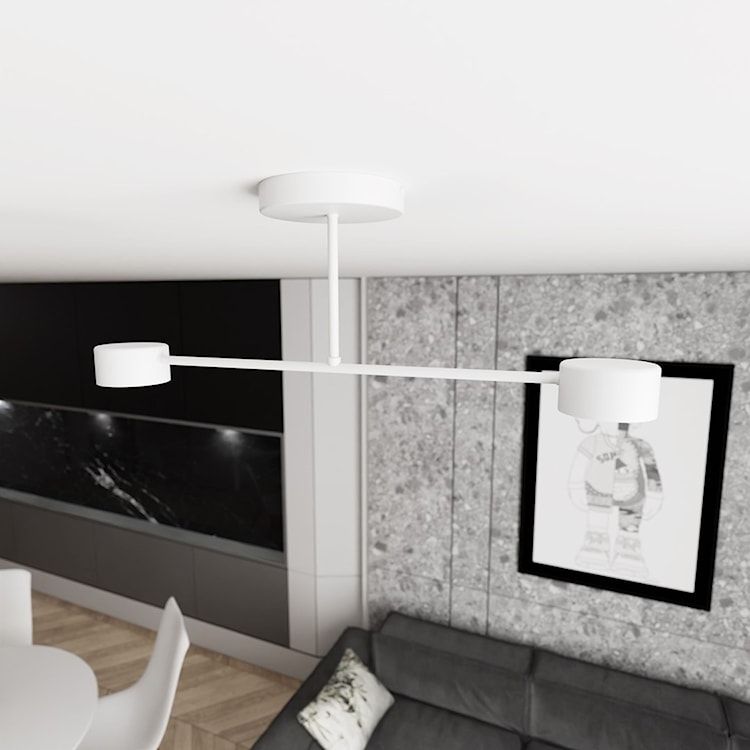 Lampa sufitowa Hallo biała x2  - zdjęcie 4