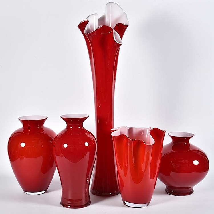 Wazon szklany Primten czerwony wysokość 70 cm  - zdjęcie 3