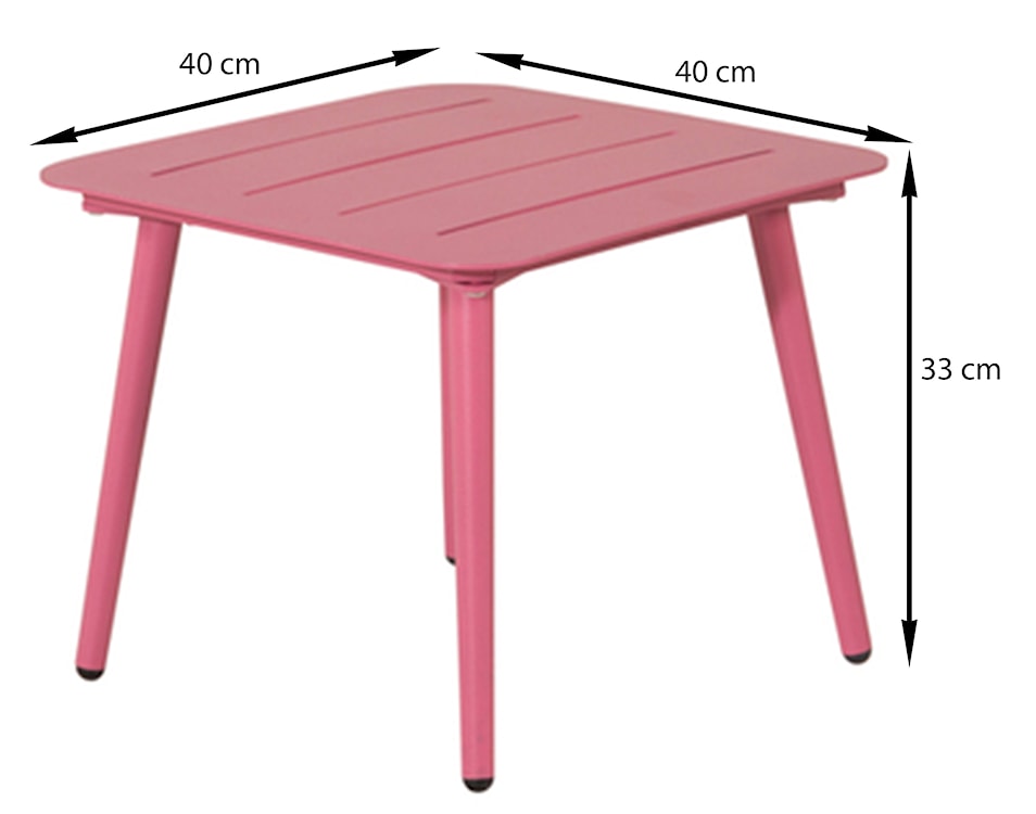 Stolik ogrodowy Sunation 40x40 cm aluminium różowy  - zdjęcie 5