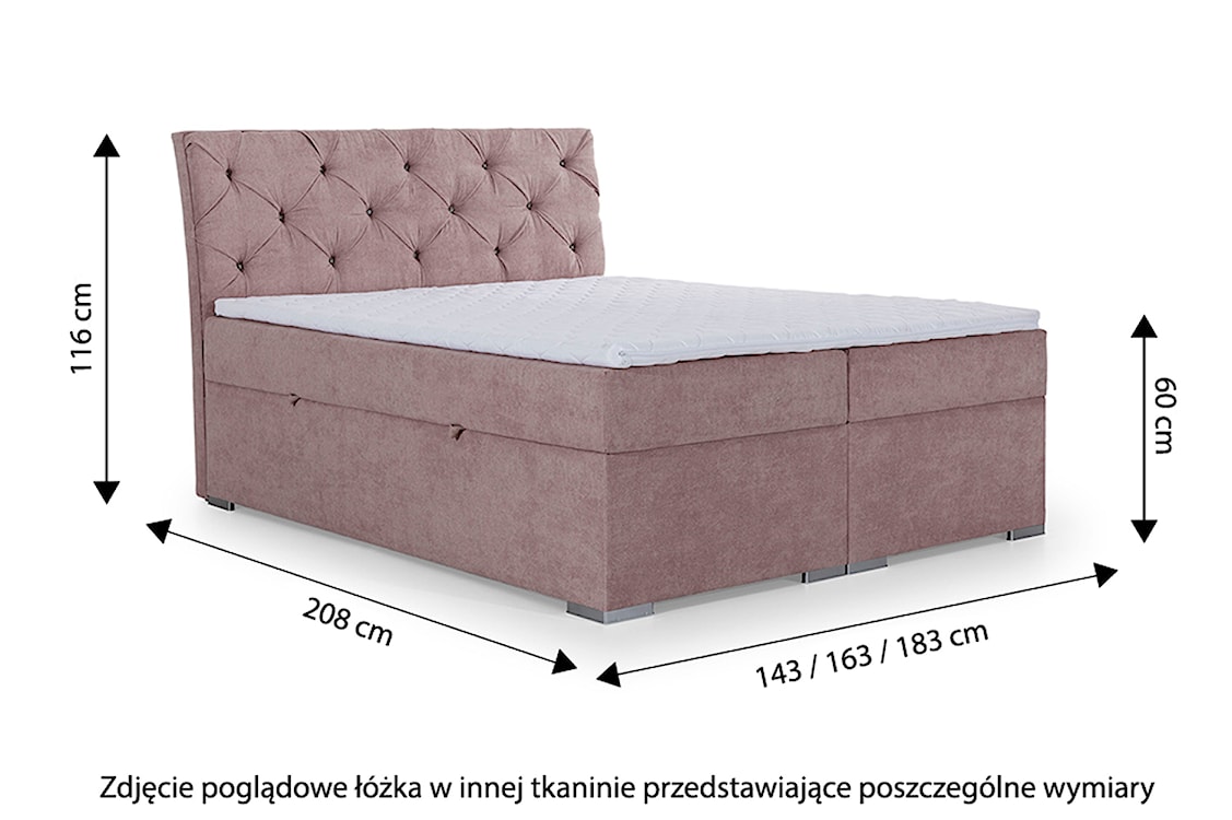 Łóżko kontynentalne Svodna 140x200 cm z pojemnikiem brązowe welur hydrofobowy  - zdjęcie 5