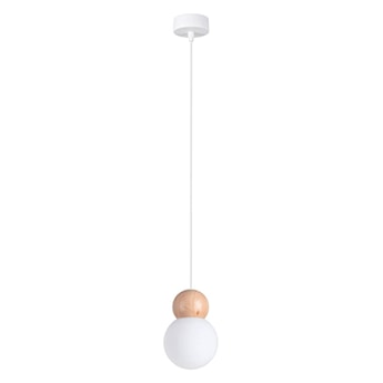 Lampa wisząca Pekka x1 biała/naturalne drewno