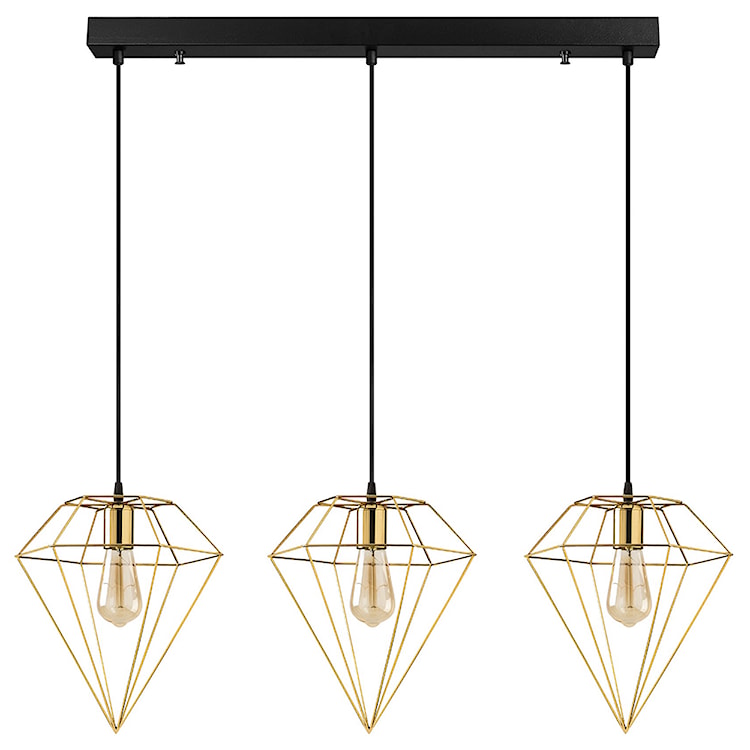 Lampa sufitowa Palmares x3 w kształcie diamentu 134 cm złota