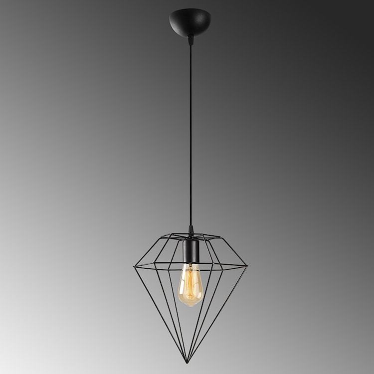 Lampa sufitowa Palmares w kształcie diamentu średnica 30 cm czarna  - zdjęcie 9