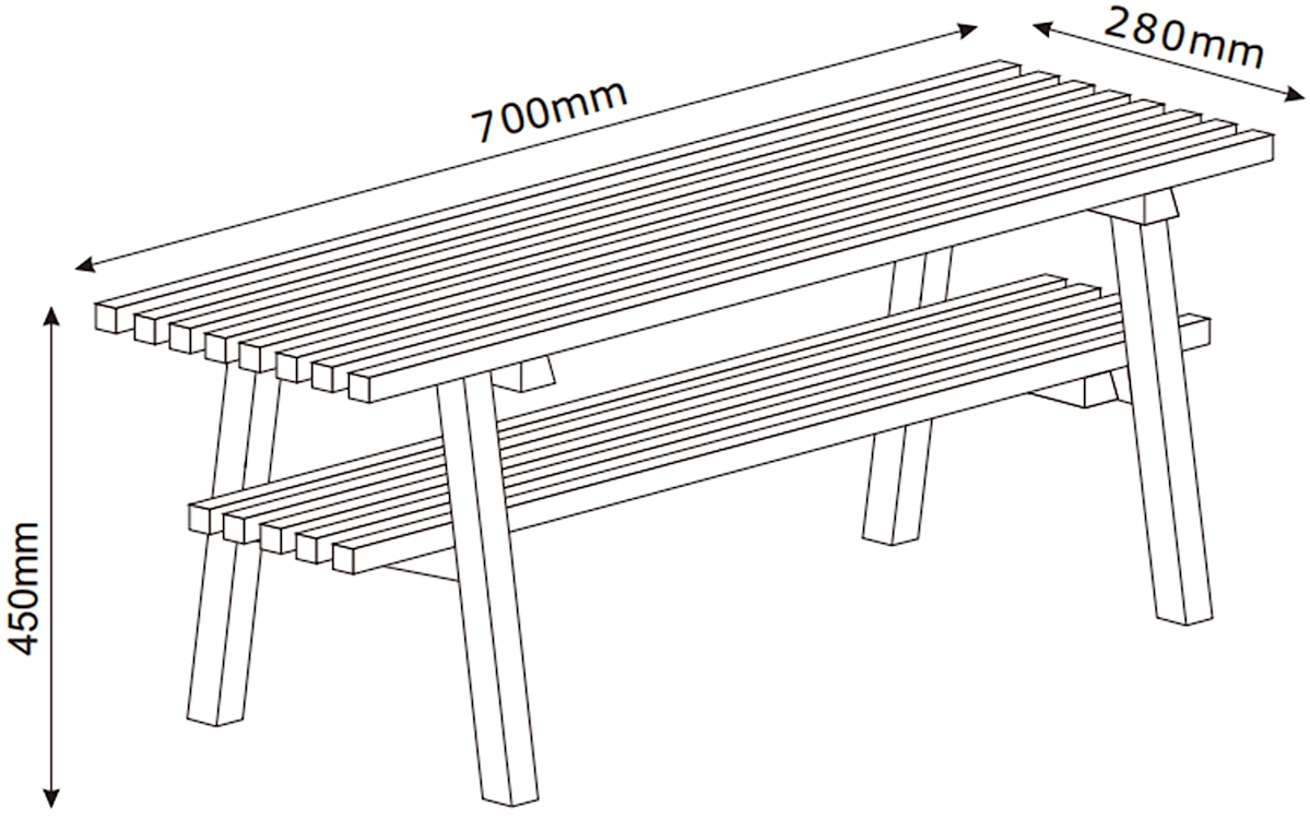 Ławka do przedpokoju Ember drewniana 70 cm  - zdjęcie 4