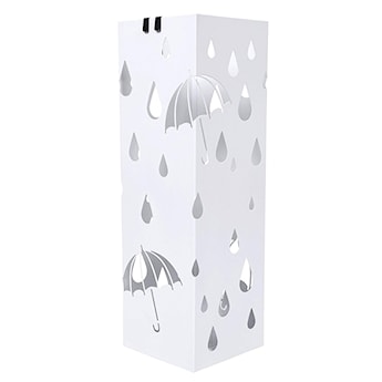 Stojak na parasole Rain metalowy biały na planie kwadratu