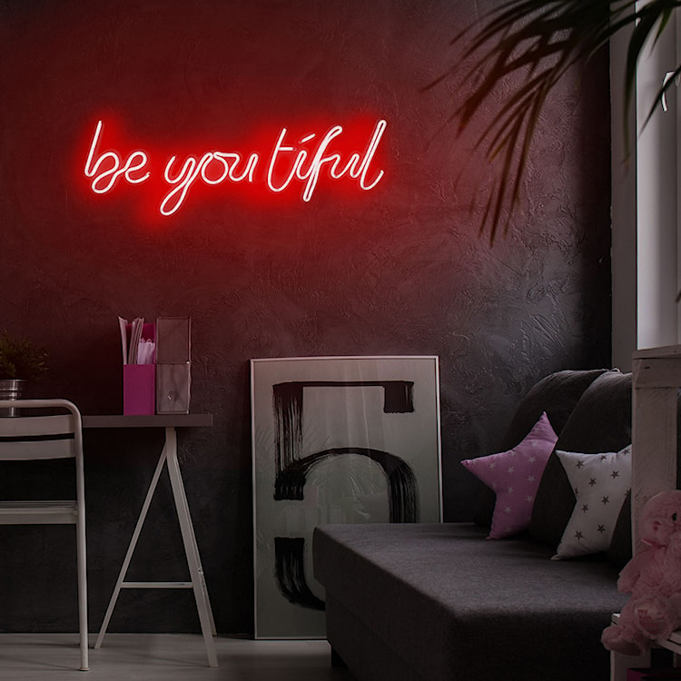 Neon na ścianę Letely z napisem BeYOUtiful czerwony  - zdjęcie 8