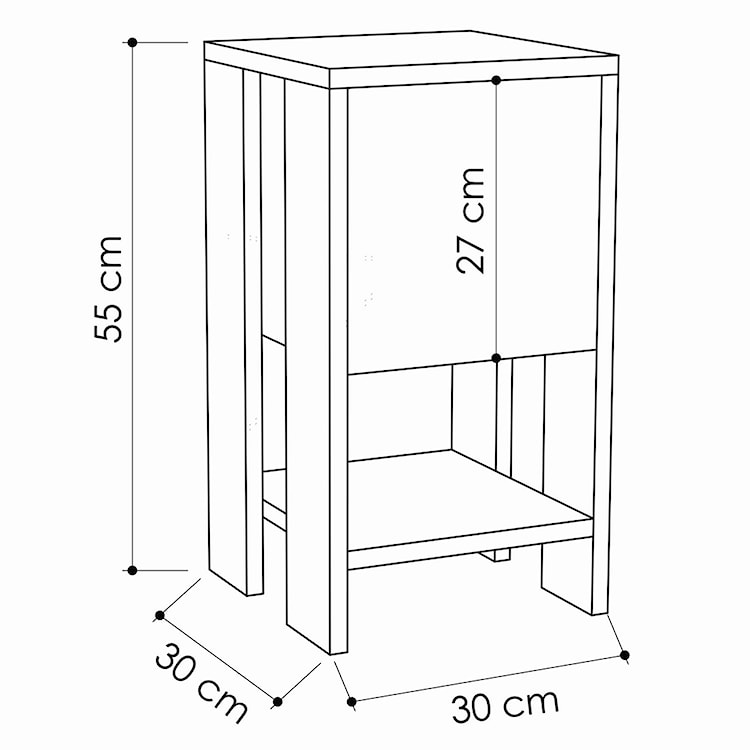 Szafka nocna Emeno minimalistyczna dąb/antracyt  - zdjęcie 4