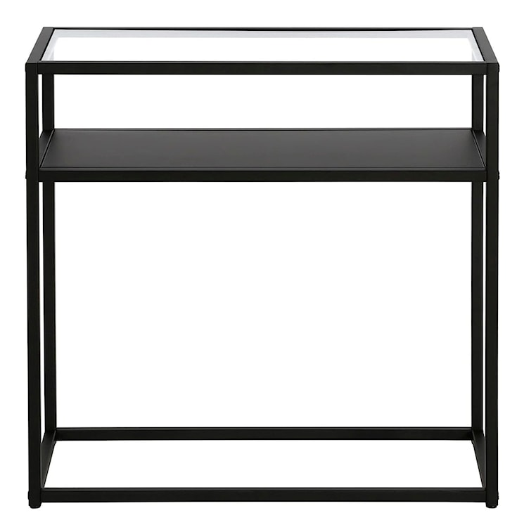 Stolik boczny Ymness 60x30 cm ze szklanym blatem czarny 