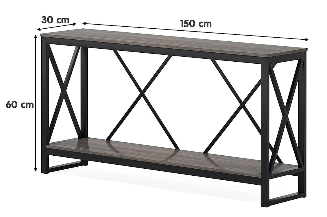 Konsola Drexcens 150x30 cm czerń i antracyt  - zdjęcie 4