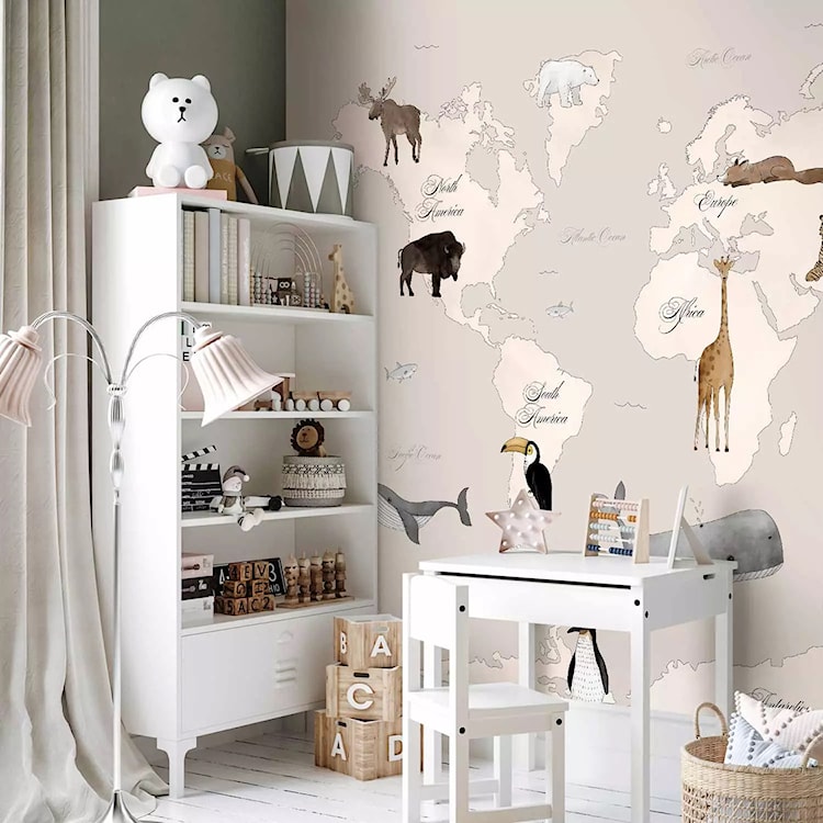 Fototapeta Mapa świata dla dzieci 350x256 cm  - zdjęcie 3