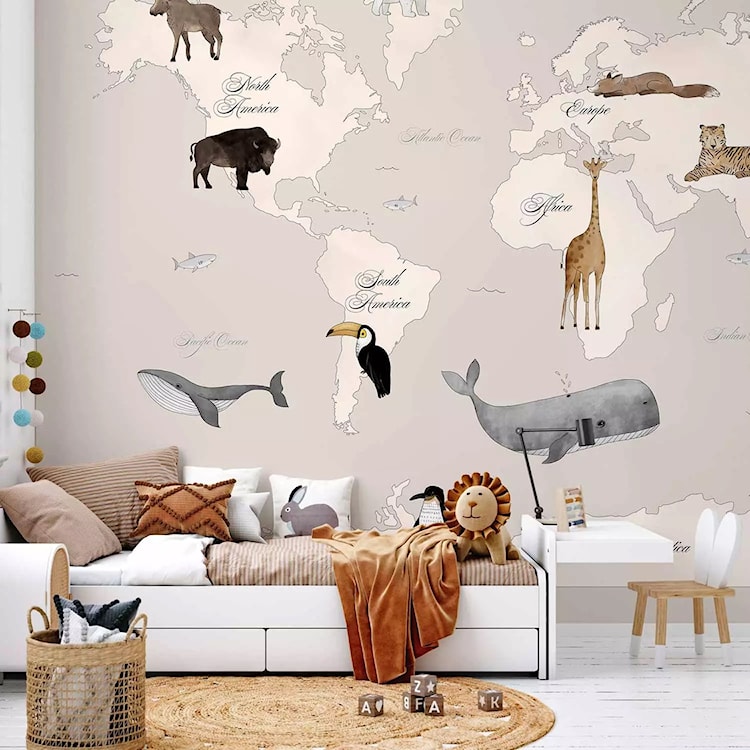 Fototapeta Mapa świata dla dzieci 350x256 cm  - zdjęcie 4