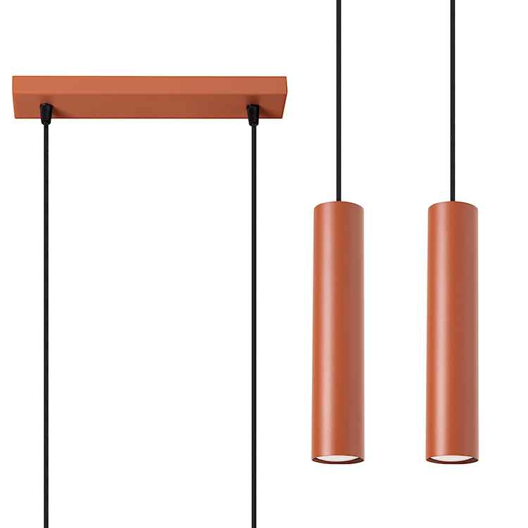 Lampa wisząca Lagos 2 ochra czerwona  - zdjęcie 2