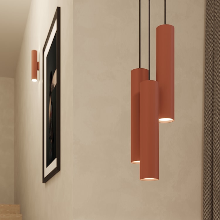 Lampa wisząca Lagos 3P ochra czerwona  - zdjęcie 4