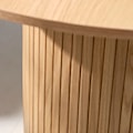 Stół okrągły Gativel 120 cm z okrągłą podstawą lamele dąb naturalny  - zdjęcie 7