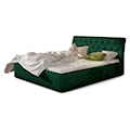 Łóżko tapicerowane Banjani 200x200 cm z pojemnikiem zielone