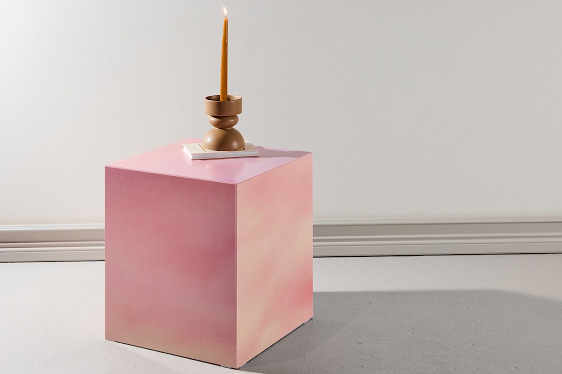 Stolik kawowy Dispect kwadratowy 40 cm różowy  - zdjęcie 2