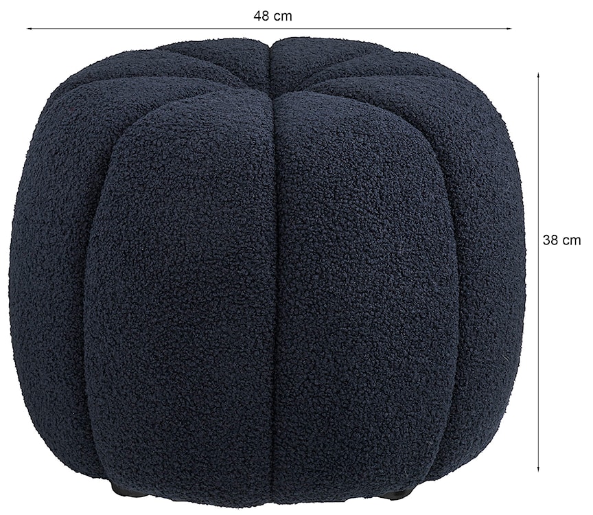 Pufa Dossive w tkaninie typu teddy granatowa  - zdjęcie 5