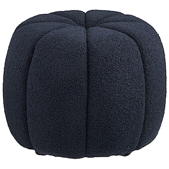 Pufa Dossive w tkaninie typu teddy granatowa