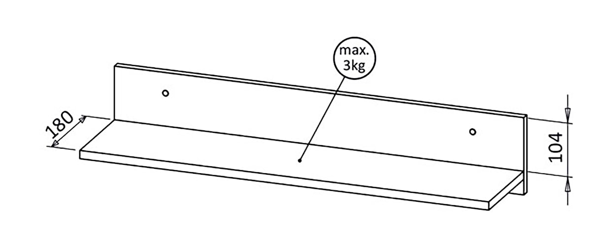 Półka wisząca Melmo 80 cm beżowa  - zdjęcie 3