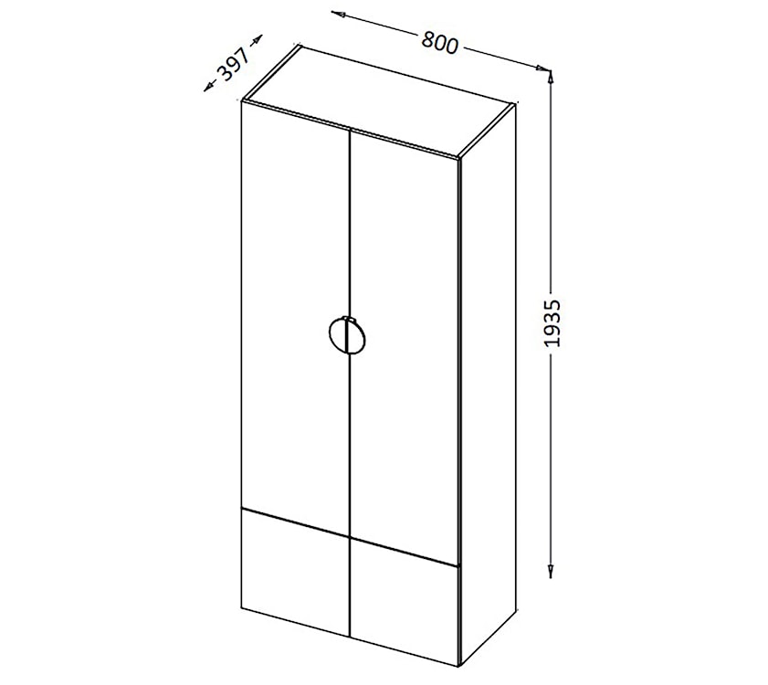 Szafa dwudrzwiowa Melmo 80 cm beżowa  - zdjęcie 6