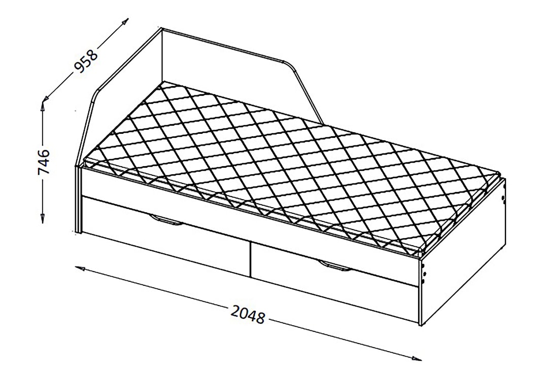 Łóżko Melmo 200x90 cm beżowe z materacem  - zdjęcie 5