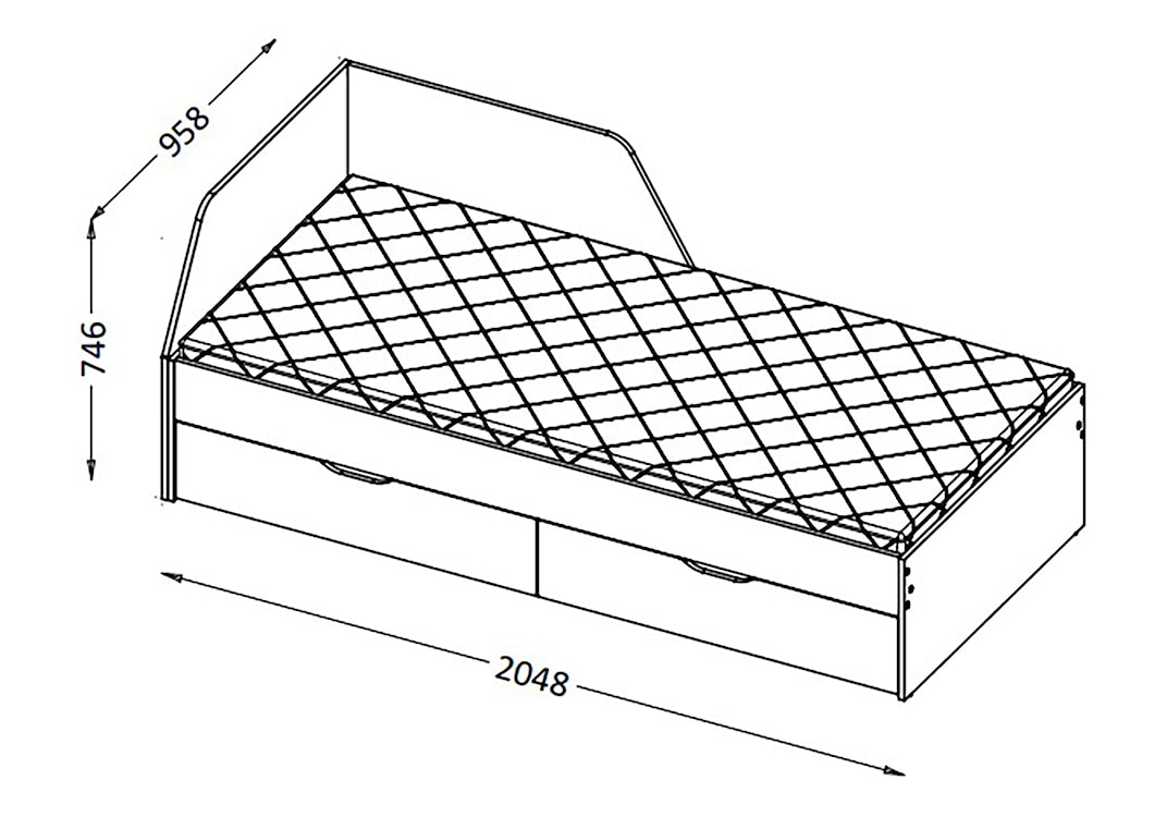 Łóżko Melmo 200x90 cm beżowe/zielone z materacem  - zdjęcie 5