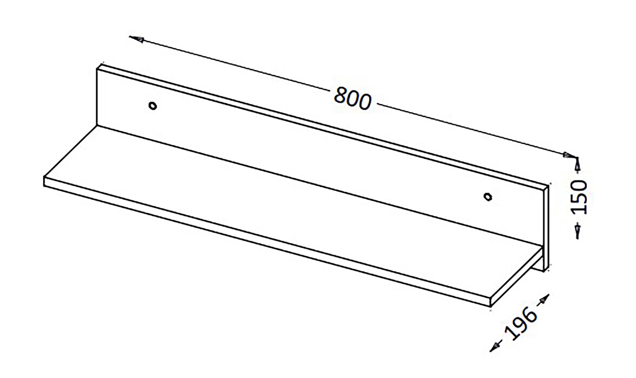 Półka wisząca Melmo 80 cm beżowa  - zdjęcie 2