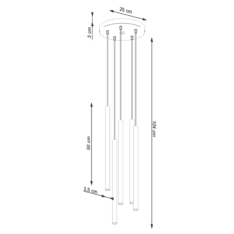 Lampa wisząca Pastelo 5P beżowa  - zdjęcie 6