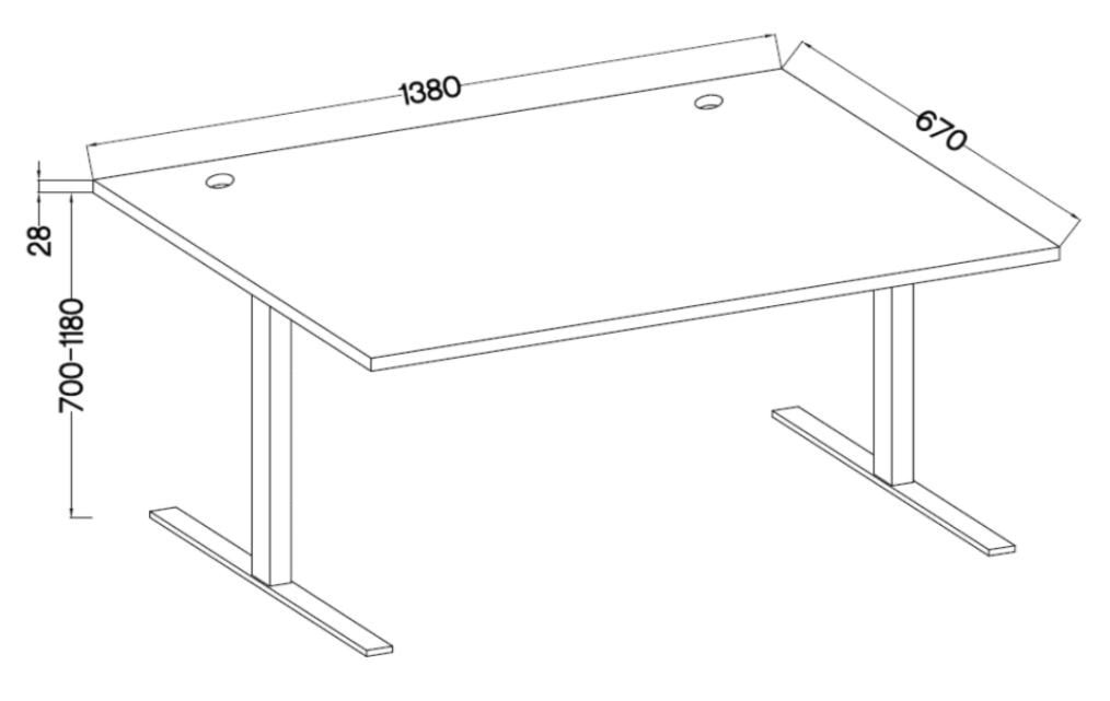 Biurko regulowane elektrycznie Stundly 138 cm Dąb artisan  - zdjęcie 3