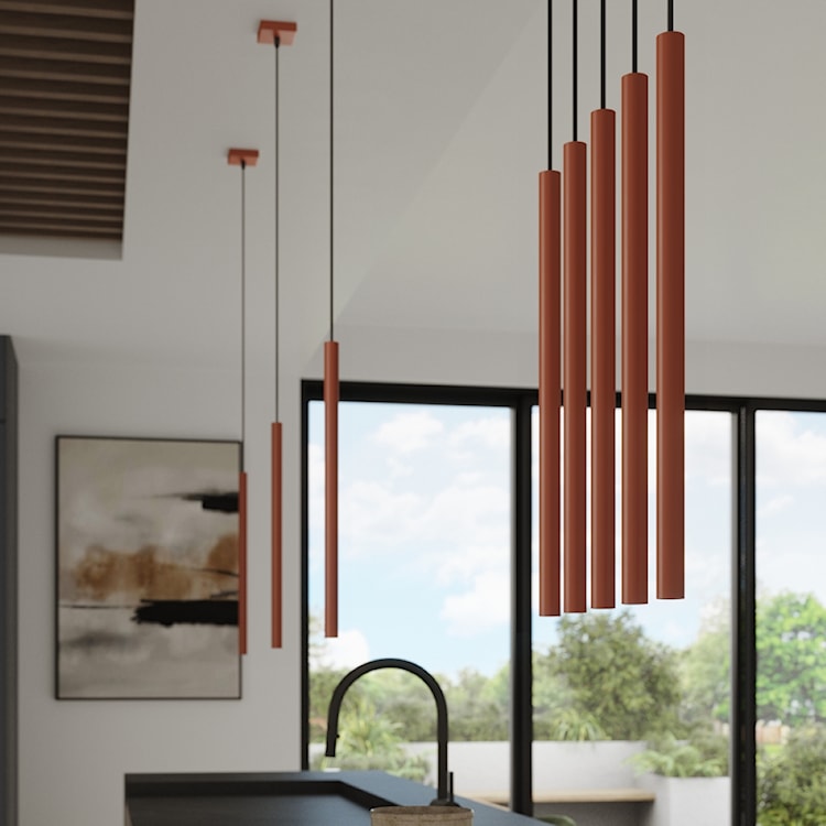 Lampa wisząca Pastelo 1 ochra czerwona  - zdjęcie 4
