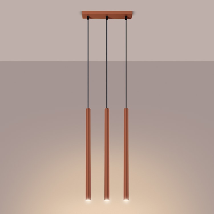 Lampa wisząca Pastelo 3 ochra czerwona  - zdjęcie 4