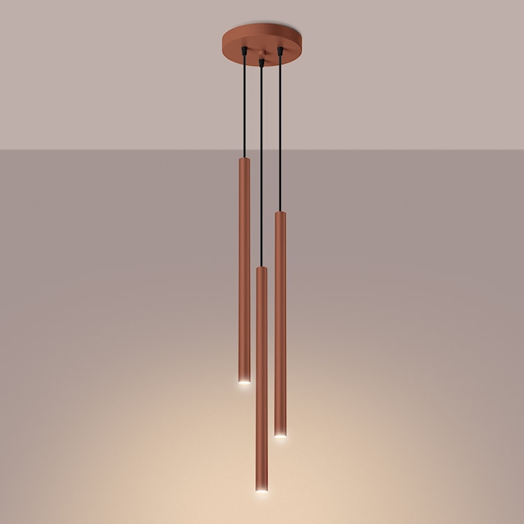 Lampa wisząca Pastelo 3P ochra czerwona  - zdjęcie 4