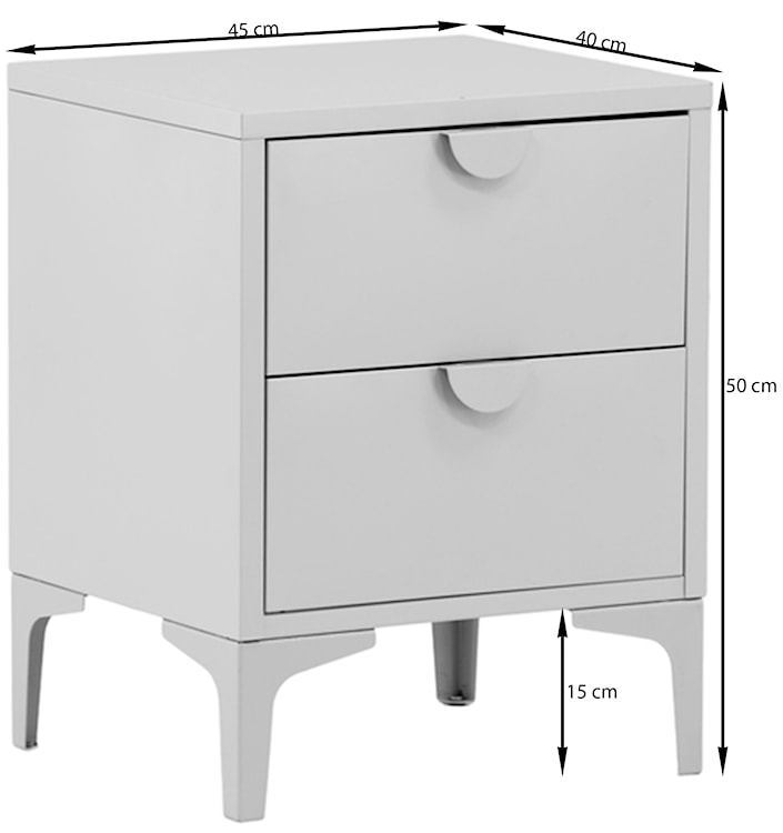 Szafka nocna Piring 45x40 cm metalowa jasnoszara  - zdjęcie 8