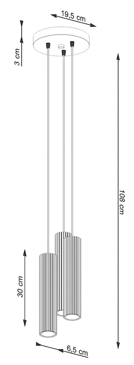 Lampa wisząca Karbon x3 czarna na okrągłej podsufitce  - zdjęcie 11