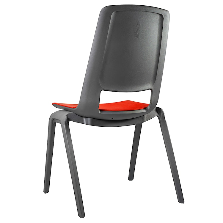 Zestaw czterech krzeseł konferencyjnych Fila czerwono-szare  - zdjęcie 2