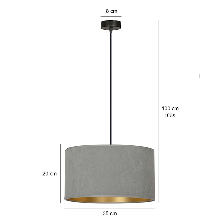 Lampa wisząca Hellid średnica 35 cm szara  - zdjęcie 7