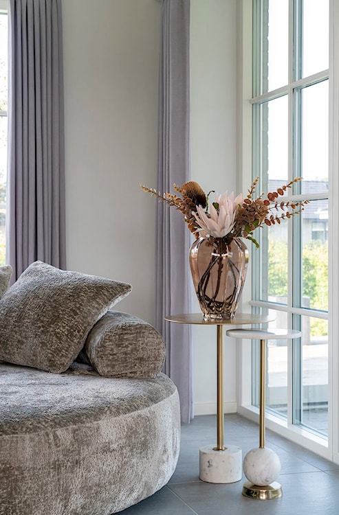 Stolik kawowy Renney 25,5 cm z marmurowym blatem  - zdjęcie 2