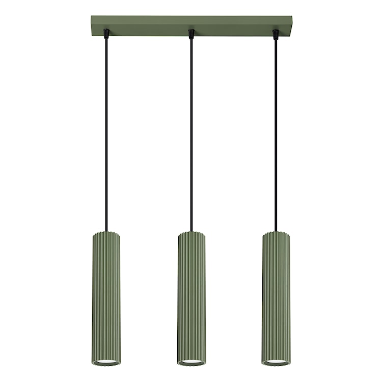 Lampa wisząca Karbon 3L zielona oliwka 