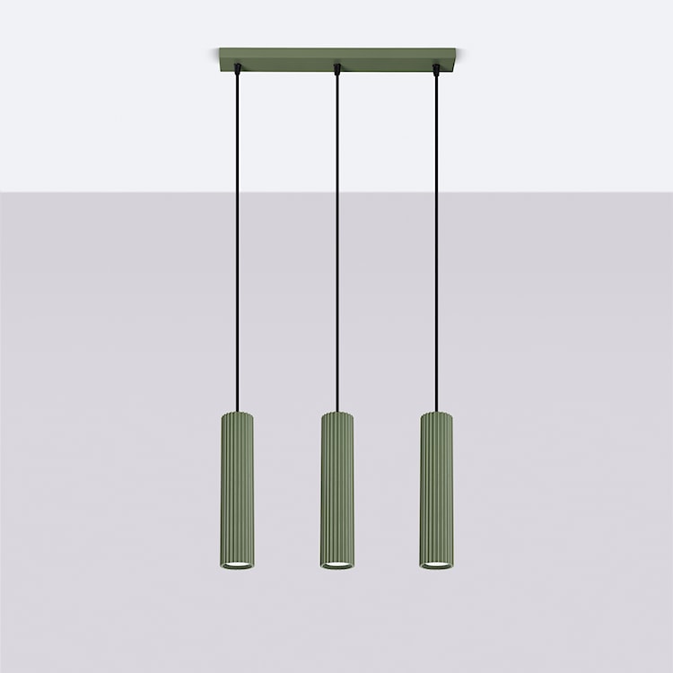 Lampa wisząca Karbon 3L zielona oliwka  - zdjęcie 3
