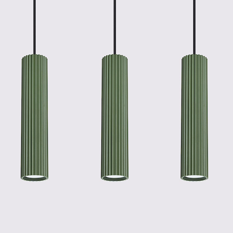 Lampa wisząca Karbon 3L zielona oliwka  - zdjęcie 5